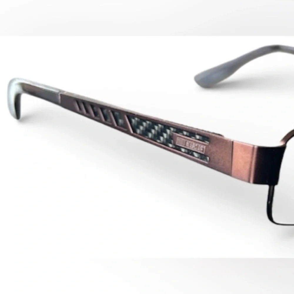 NASCAR NCO 1002 Unisex Eyeglasses Frames BWN DT 55•17•135 Rectangular Wire Rim - Picture 13 of 15